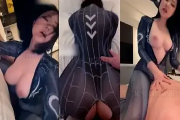Cosplay Spider Woman Dientot Lembut Sampai Becek